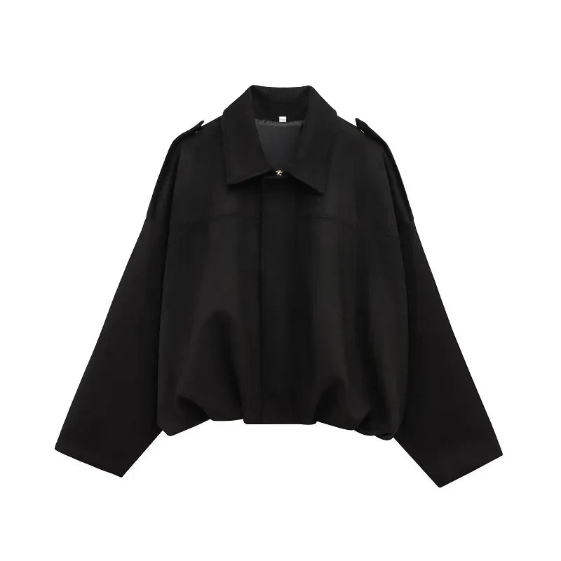 Agustina | Bomber de antelina oversize con solapa