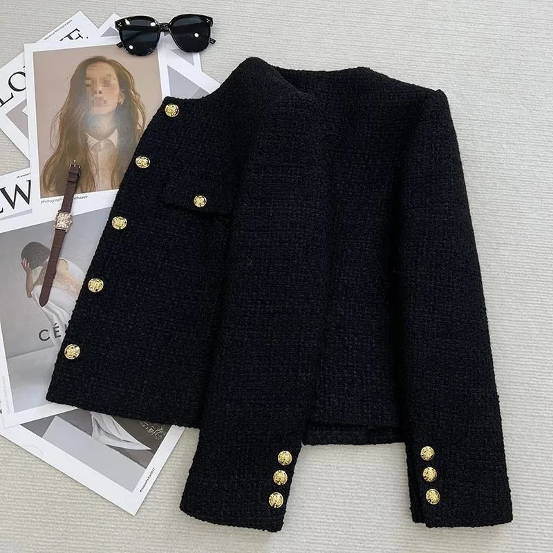 Soledad | Chaqueta tweed con botones dorados