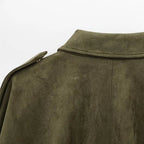Agustina | Bomber de antelina oversize con solapa