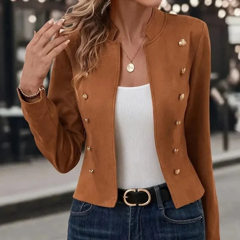 Teresa | Chaqueta militar cruzada con botones dorados