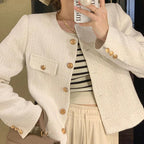 Soledad | Chaqueta tweed con botones dorados