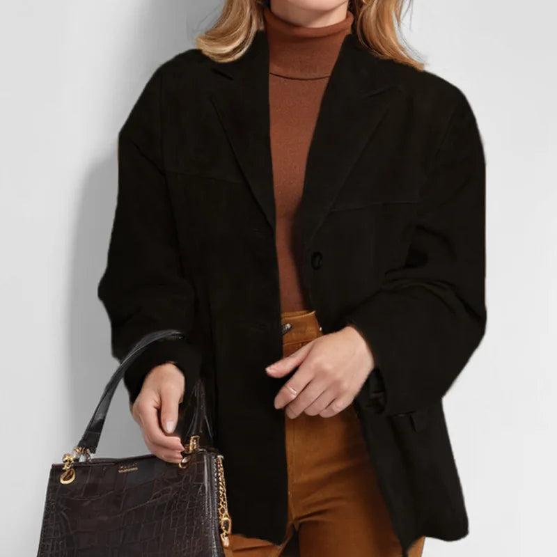 Yolanda | Blazer de antelina con bolsillos