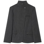 Blanca | Blazer asimétrico gris entallado