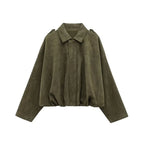 Agustina | Bomber de antelina oversize con solapa