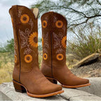 Margarita | Botas western con bordado de girasoles