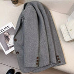 Amaia | Blazer gris de espiga con forro