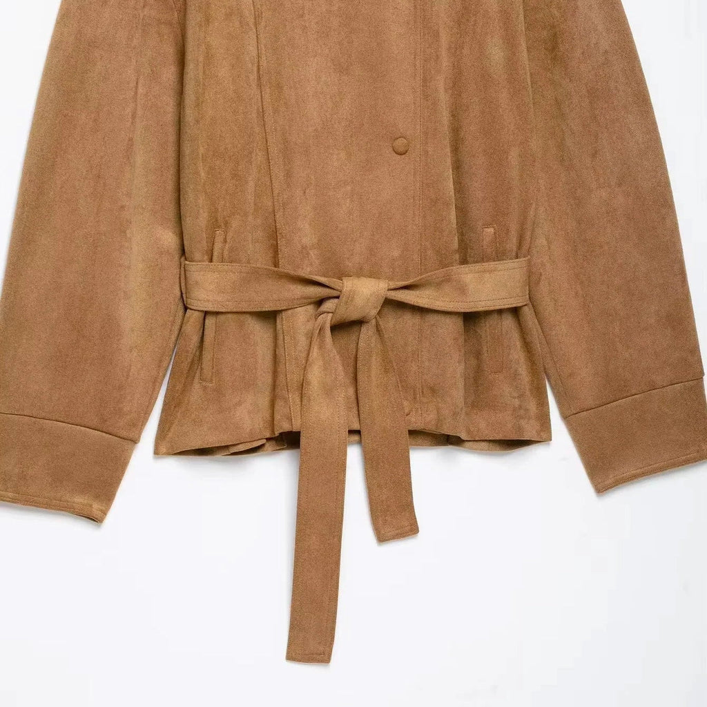 Nieves | Chaqueta de antelina con cinturón