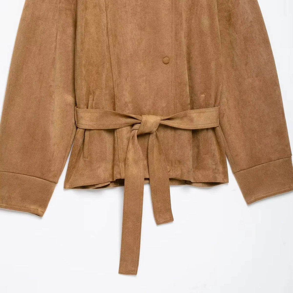 Nieves | Chaqueta de antelina con cinturón