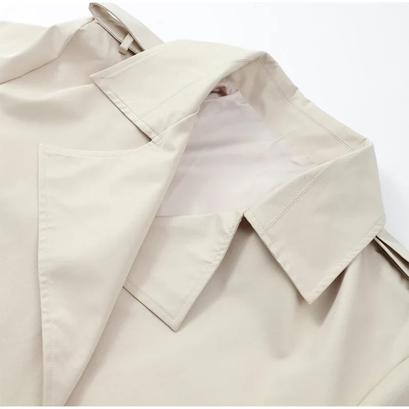 Itziar | Gabardina corta cruzada con cordón