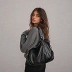 Agathe | Bolso bandolera negro brillante