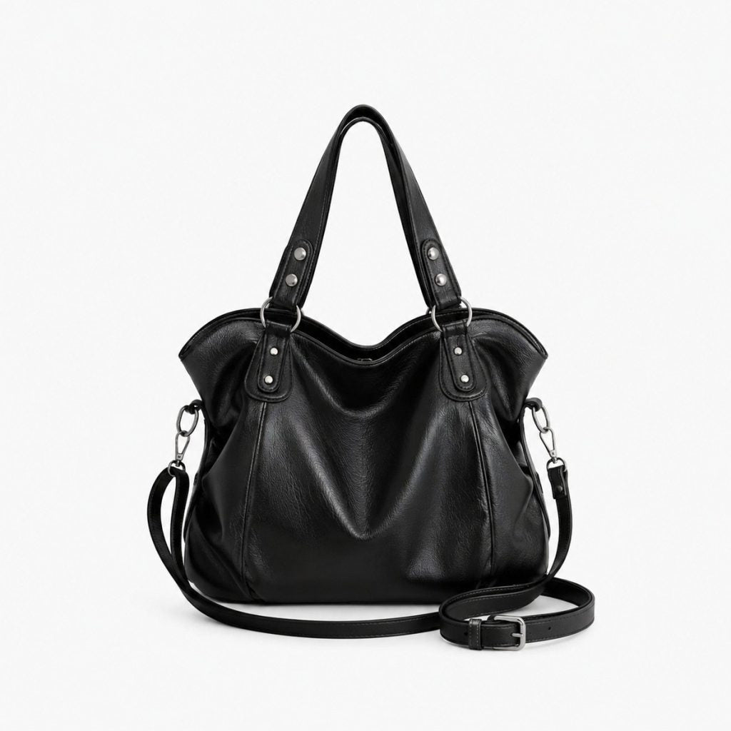Agathe | Bolso bandolera negro brillante