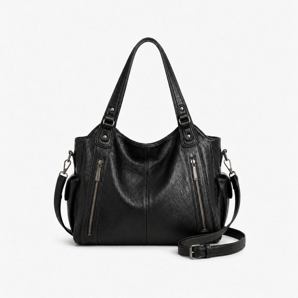 Léa | Bolso bandolera con cremalleras diagonales