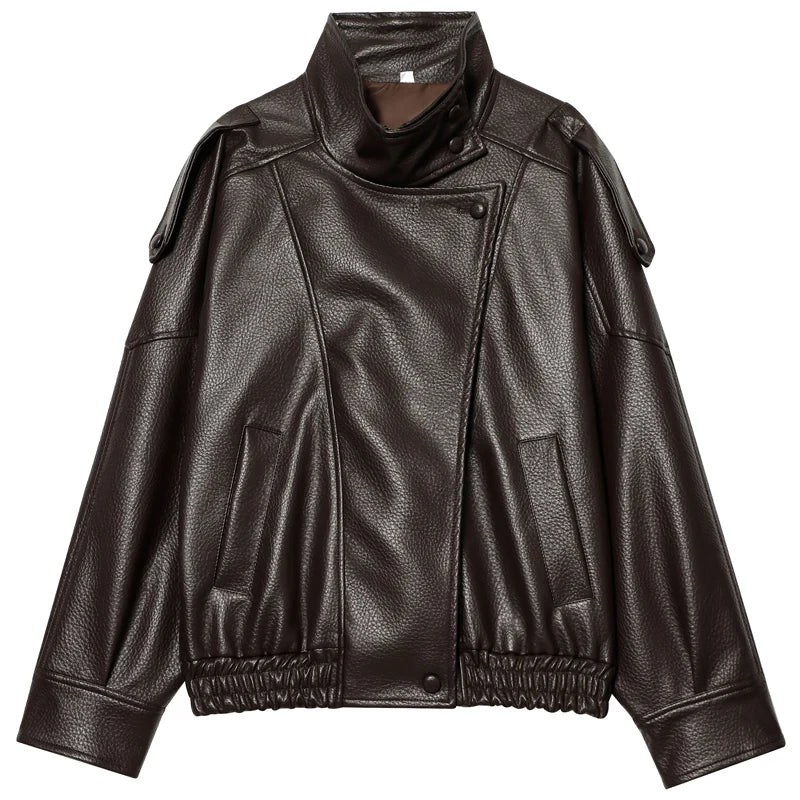 Adela | Chaqueta motera oversize de polipiel