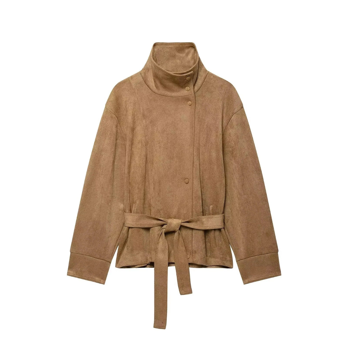 Nieves | Chaqueta de antelina con cinturón