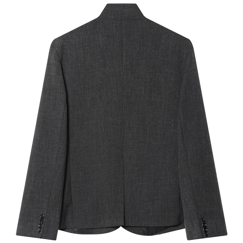 Blanca | Blazer asimétrico gris entallado