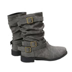 Olivia | Botas planas retro con hebillas