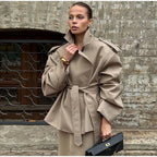 Itziar | Gabardina corta cruzada con cordón