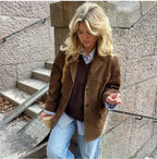 Yolanda | Blazer de antelina con bolsillos