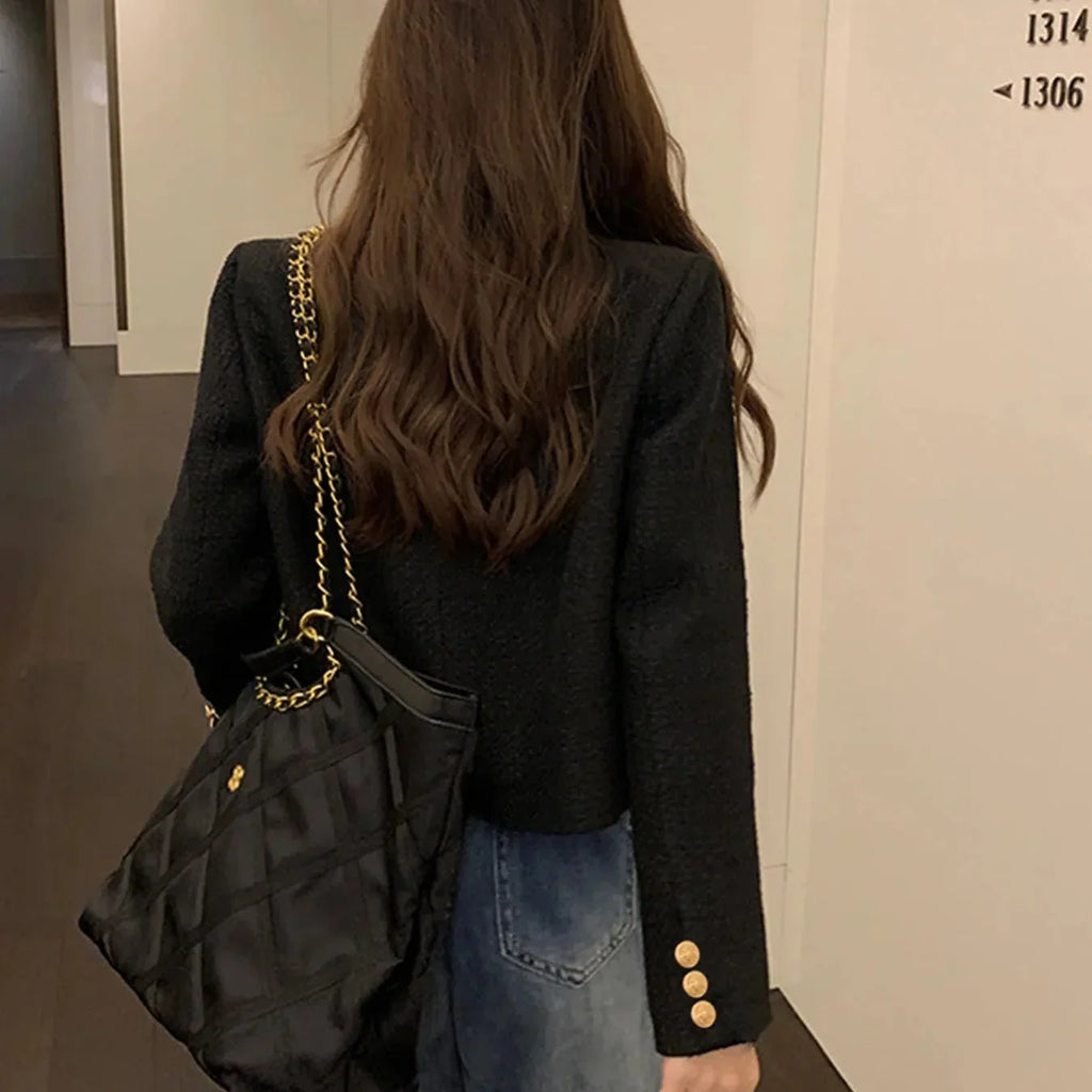 Soledad | Chaqueta tweed con botones dorados