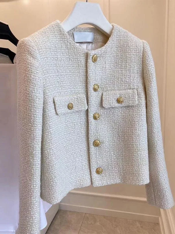 Soledad | Chaqueta tweed con botones dorados