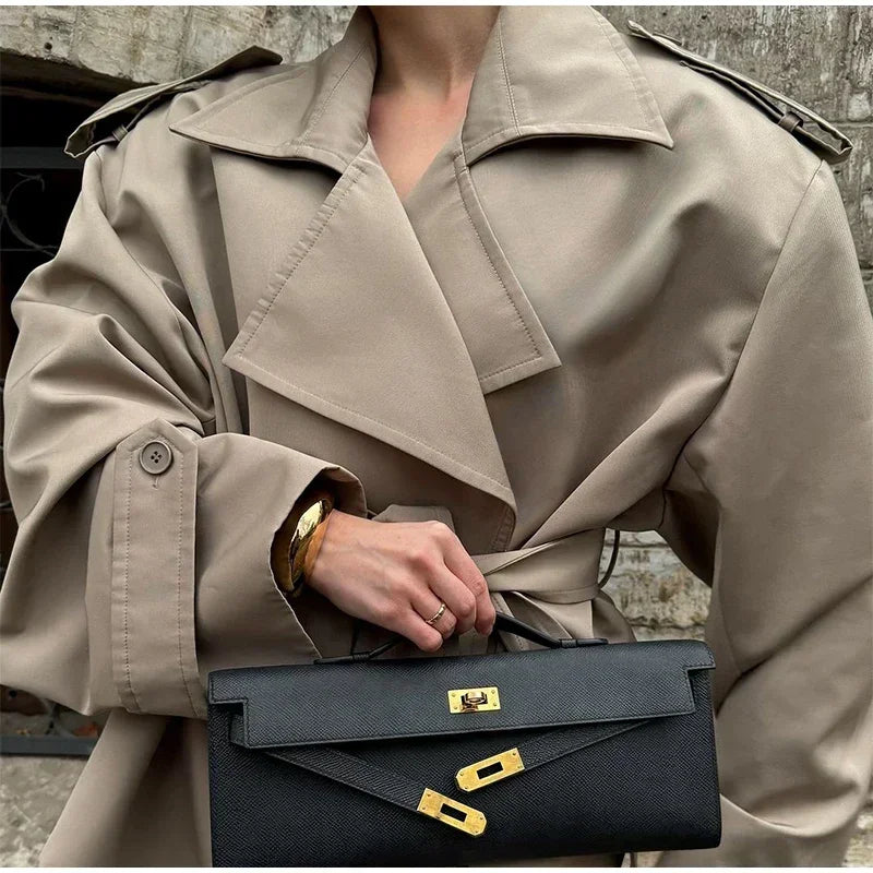 Itziar | Gabardina corta cruzada con cordón