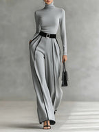 Ariana | Conjunto de cuello alto y pantalón con ribetes