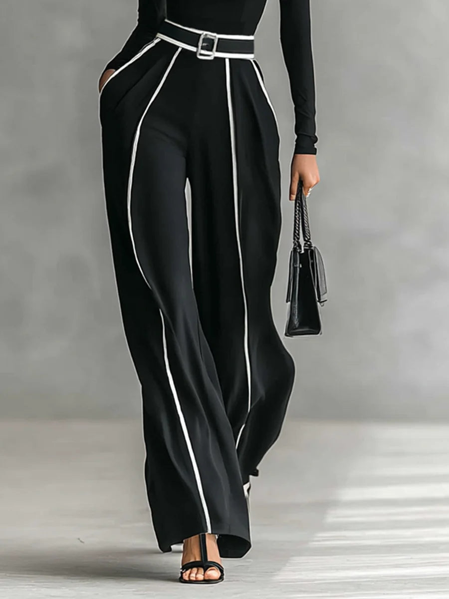 Ariana | Conjunto de cuello alto y pantalón con ribetes