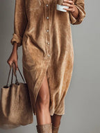 Rosaria | Vestido midi amplio con bolsillos