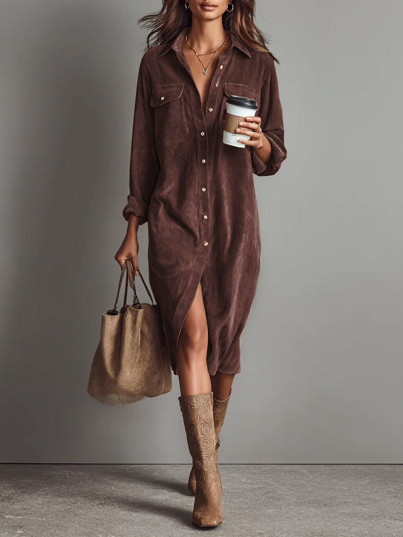 Rosaria | Vestido midi amplio con bolsillos
