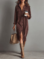 Rosaria | Vestido midi amplio con bolsillos
