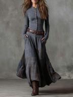 Livia | Vestido maxi de antelina con cinturón
