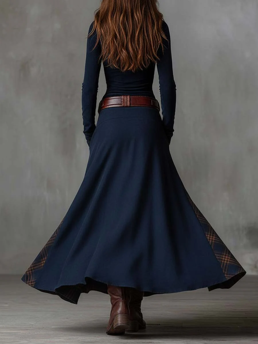 Livia | Vestido maxi de antelina con cinturón