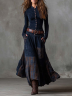 Livia | Vestido maxi de antelina con cinturón