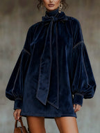 Agata | Vestido de terciopelo con lazo