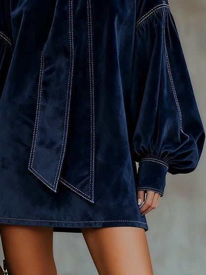 Agata | Vestido de terciopelo con lazo