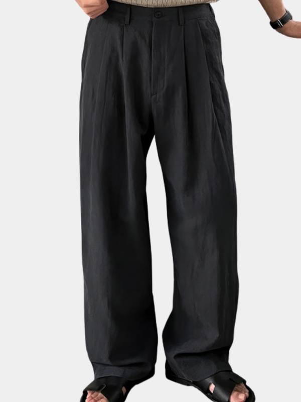 Gino | Pantalón de lino de pierna ancha