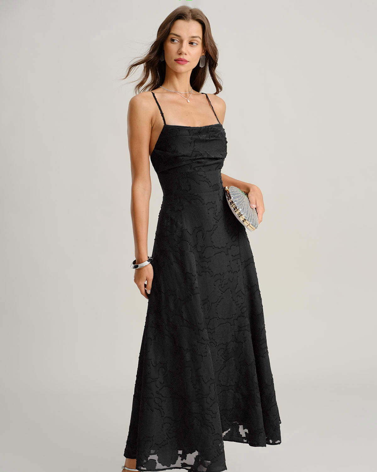 Ambra | Vestido lencero largo de jacquard