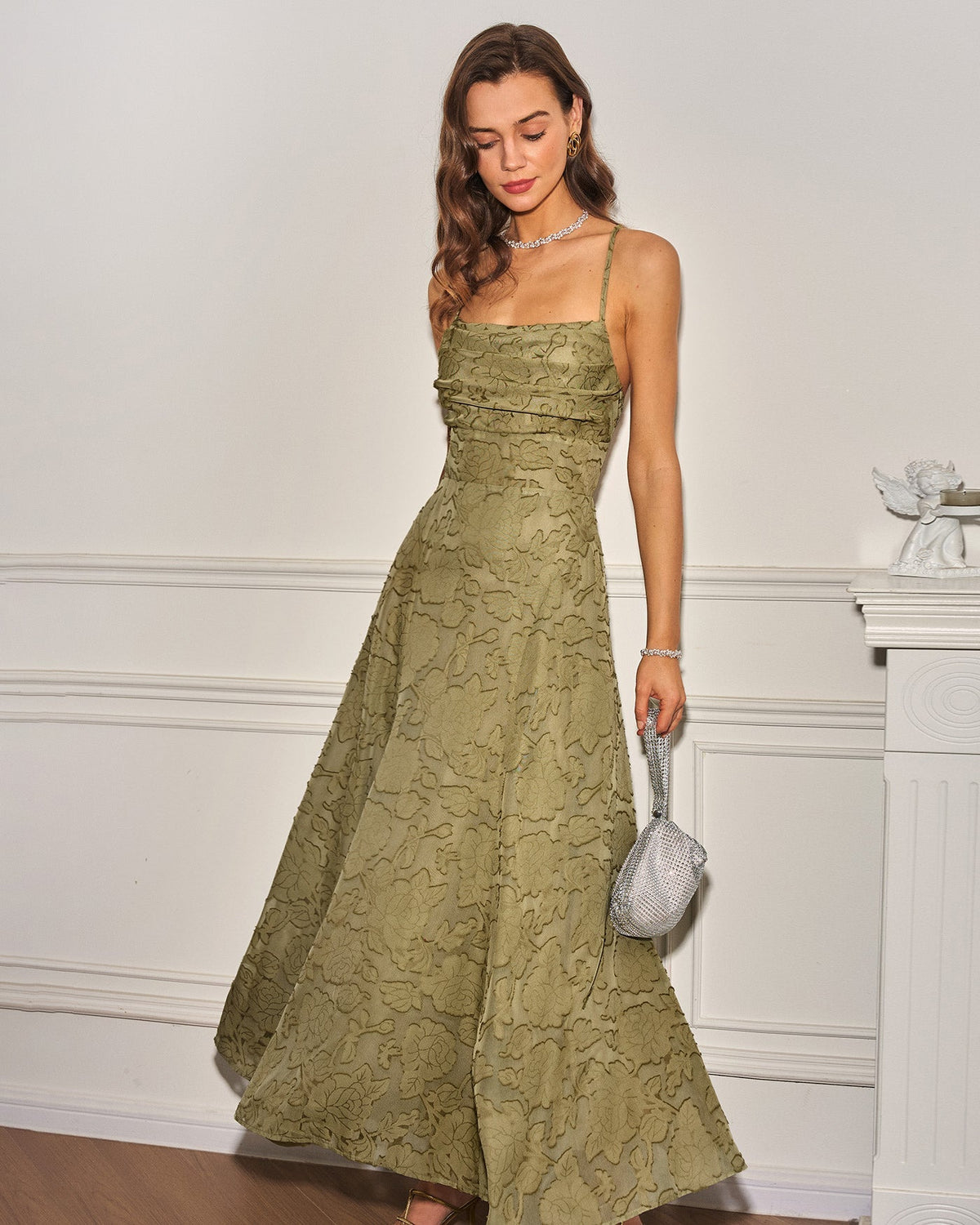 Ambra | Vestido lencero largo de jacquard