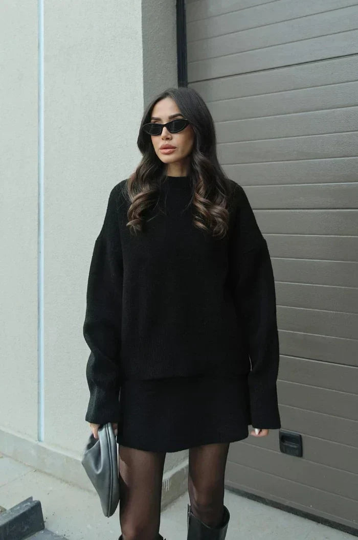 Beatrice | Conjunto de punto suave de top y falda