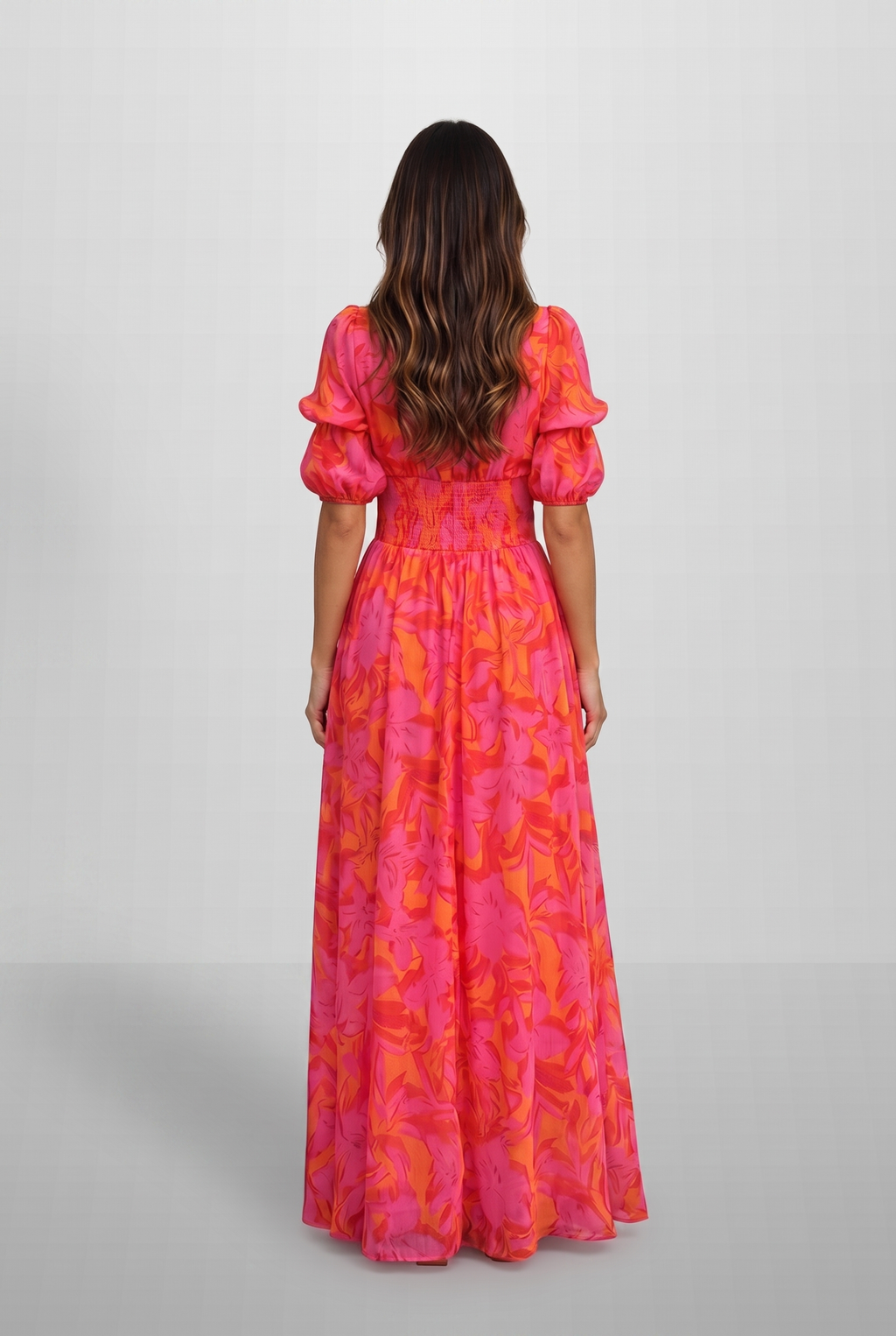 Olvera | Vestido floral con mangas abullonadas