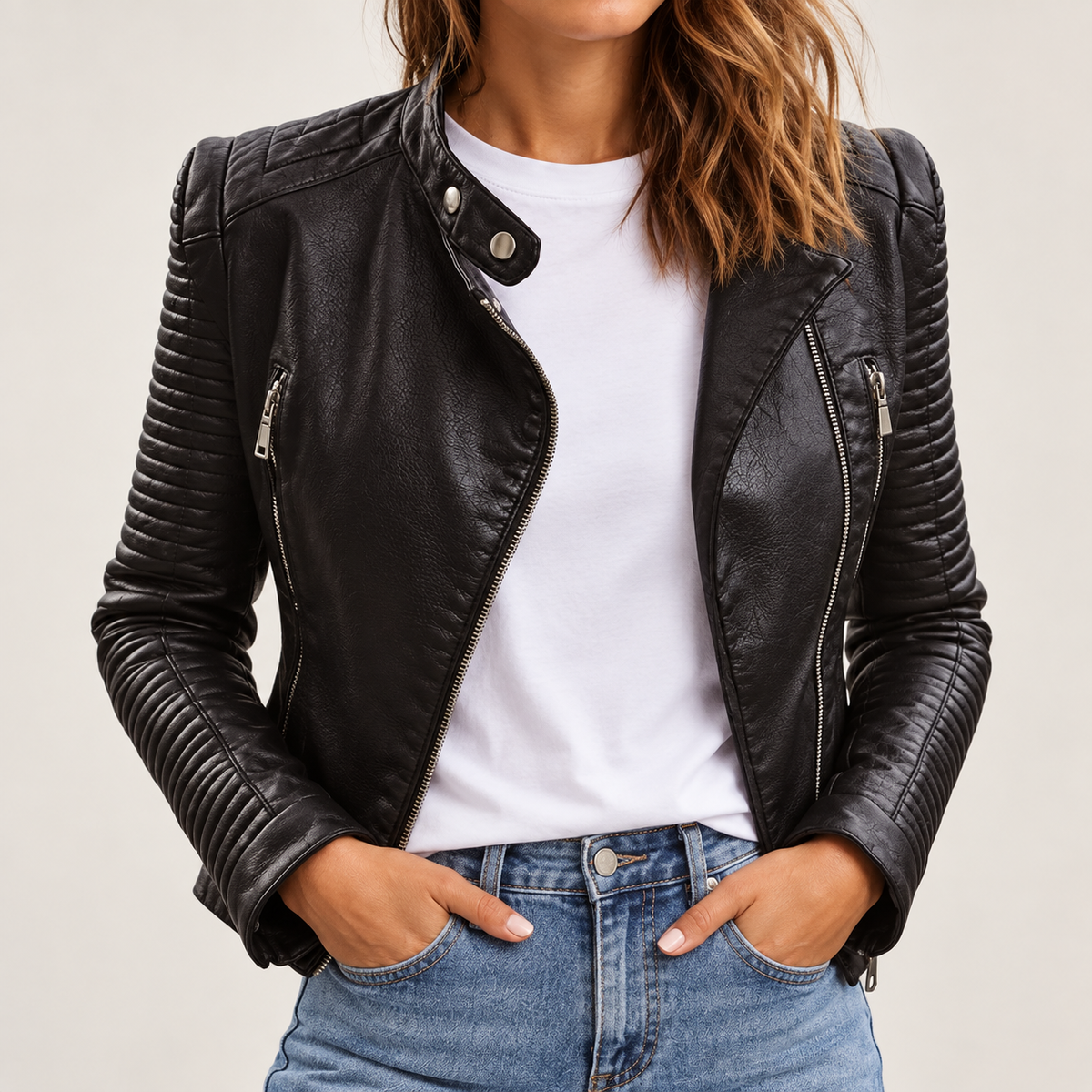 Mercedes | Cazadora biker de polipiel