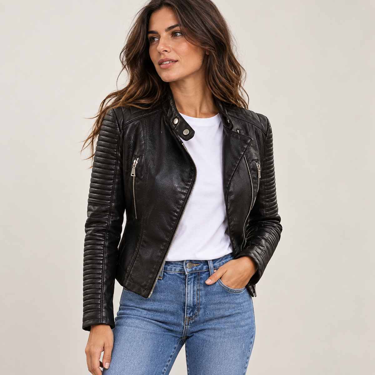 Mercedes | Cazadora biker de polipiel