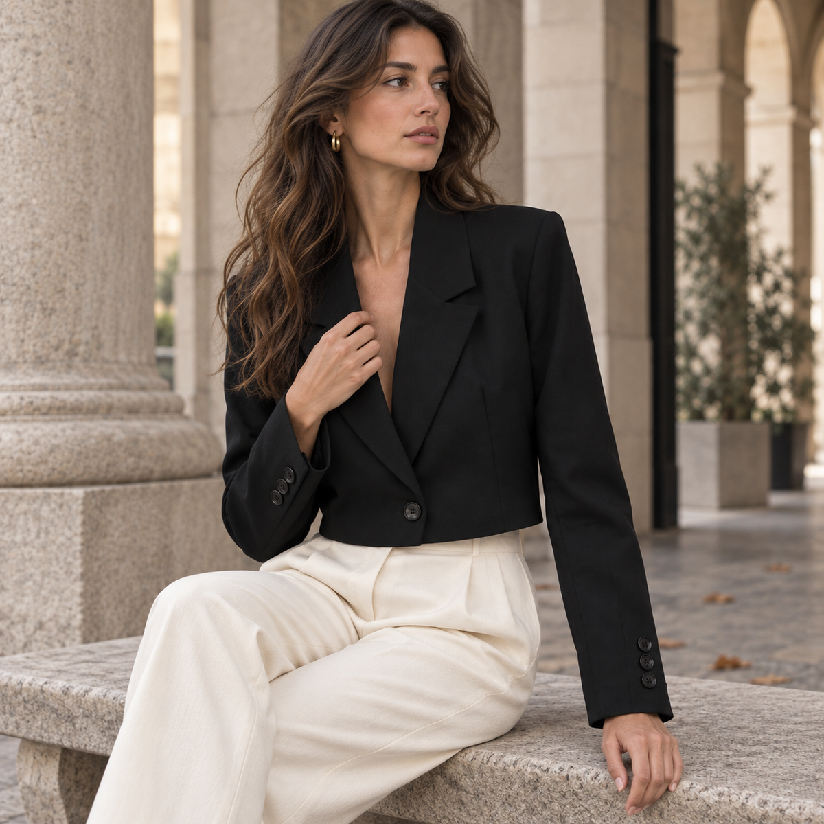 Magdalena | Blazer crop de un botón
