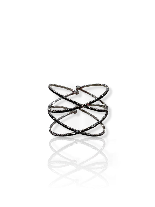Ónix | Brazalete cruzado con brillos negro