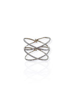Zafiro | Brazalete cruzado con brillos plateado