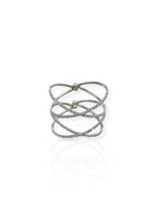 Zafiro | Brazalete cruzado con brillos plateado