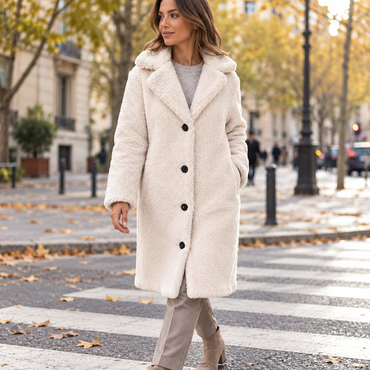 Almudena | Abrigo largo de borreguito