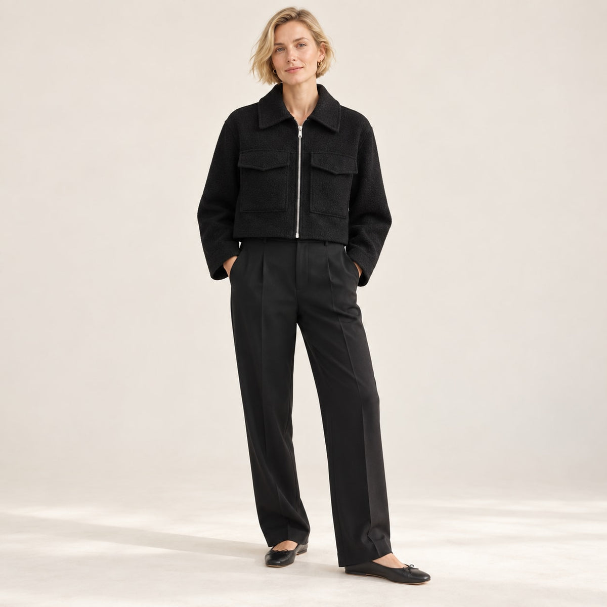 Araceli | Chaqueta bouclé con cremallera
