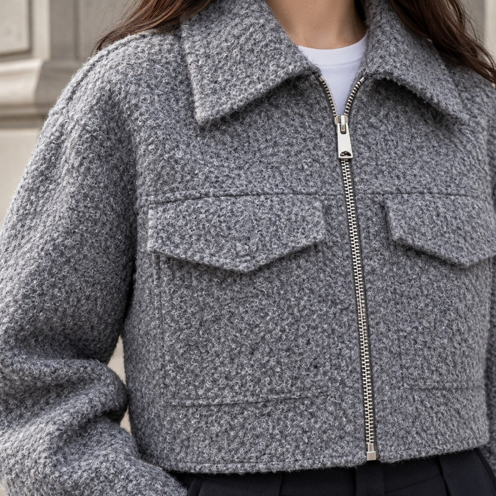 Araceli | Chaqueta bouclé con cremallera
