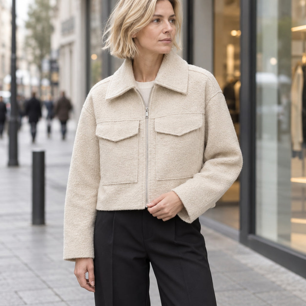 Araceli | Chaqueta bouclé con cremallera